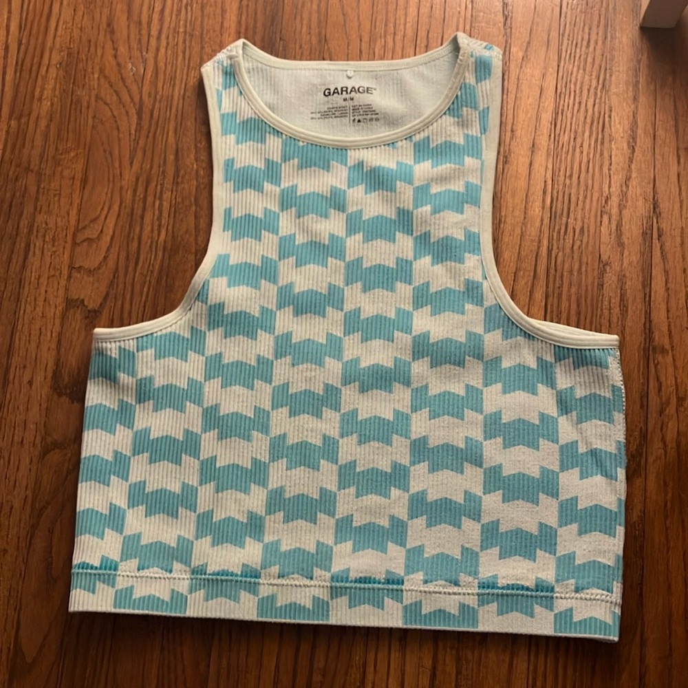 blue crop top